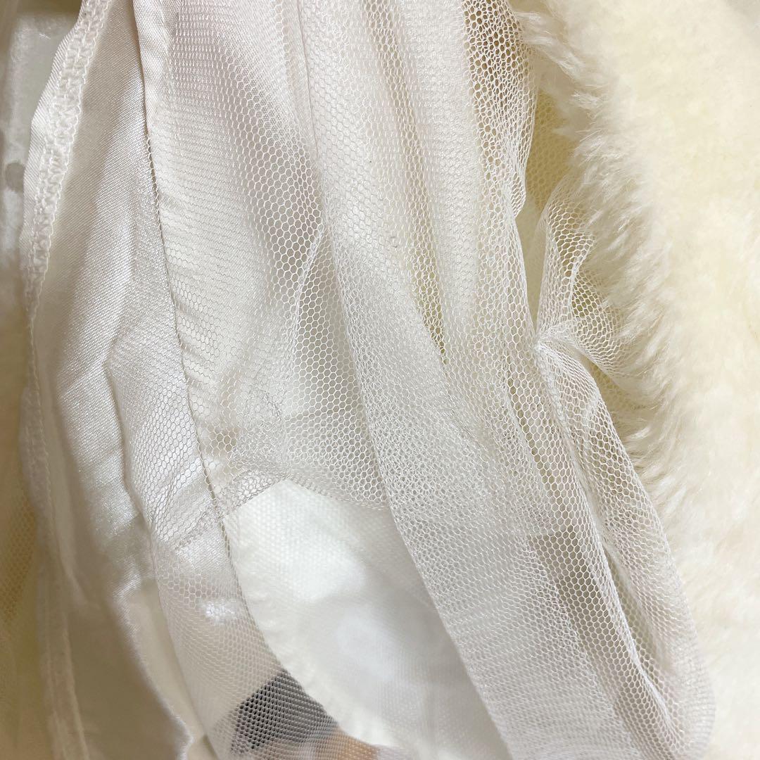 当時物LIZLISA ビッグリボン レース ドッド柄 ミニ丈ワンピ 姫カジ 冬