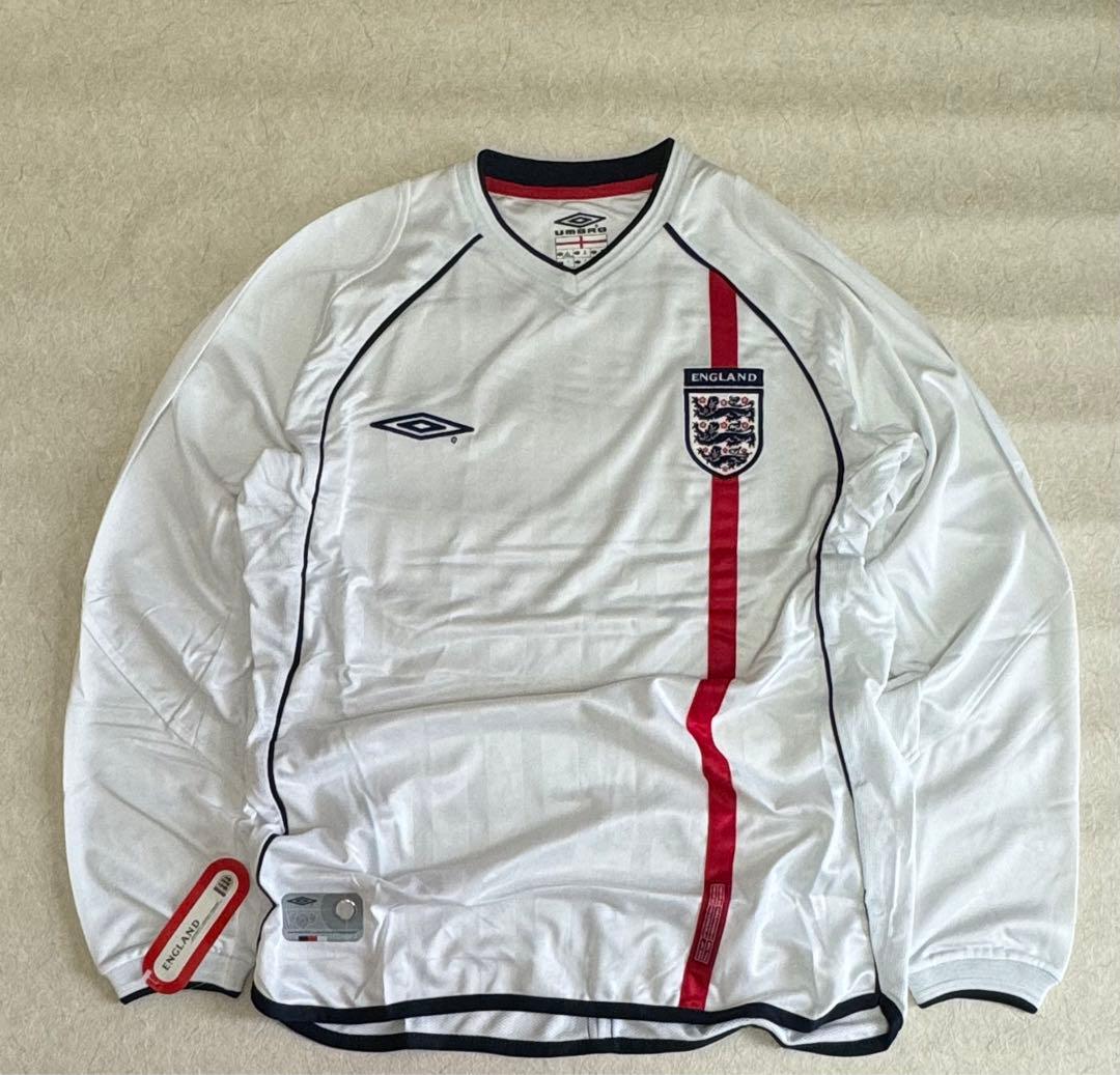 アンブロ　イングランド代表　長袖　ユニフォーム　ゲームシャツ　デッドストック アンブロ イングランド代表 長袖 ユニフォーム ゲームシャツ デッド