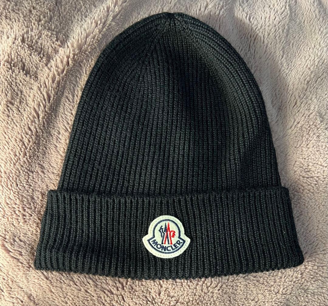 MONCLER ブラック ニット帽 ビーニー サイズ UNI