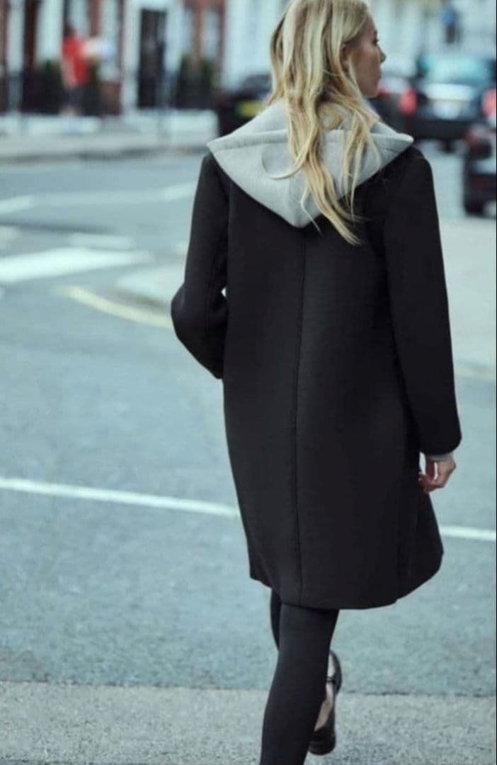 美品⭐︎ZARA デタッチャブルフードコート ロング チェスター コントラストXL