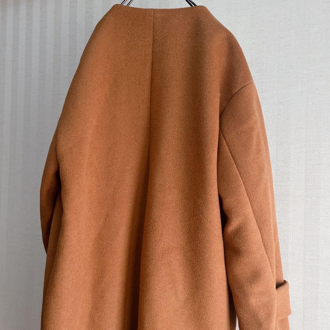 美品☆グリーンレーベルリラクシング アンゴラ ロングコート キャメル