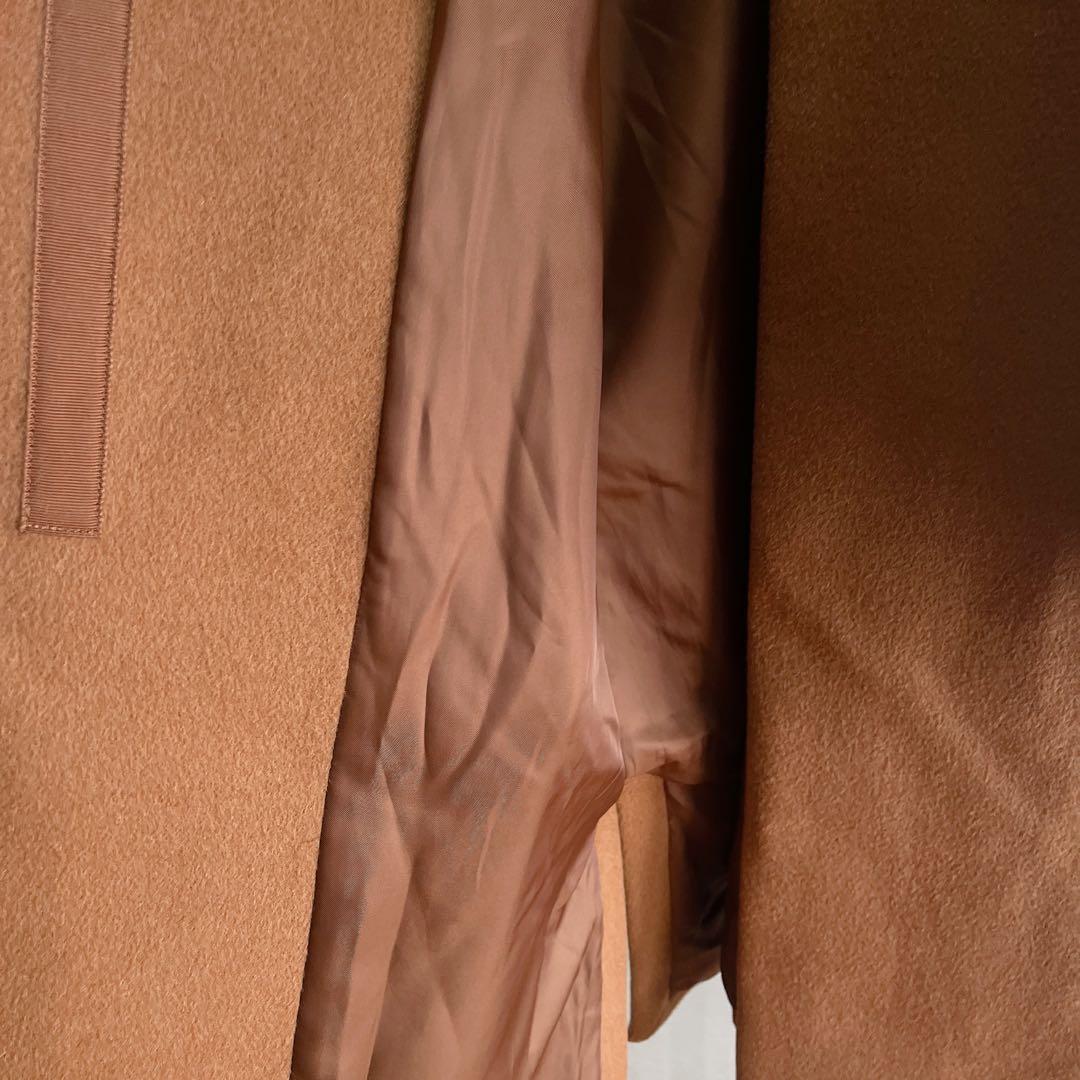 美品☆グリーンレーベルリラクシング アンゴラ ロングコート キャメル