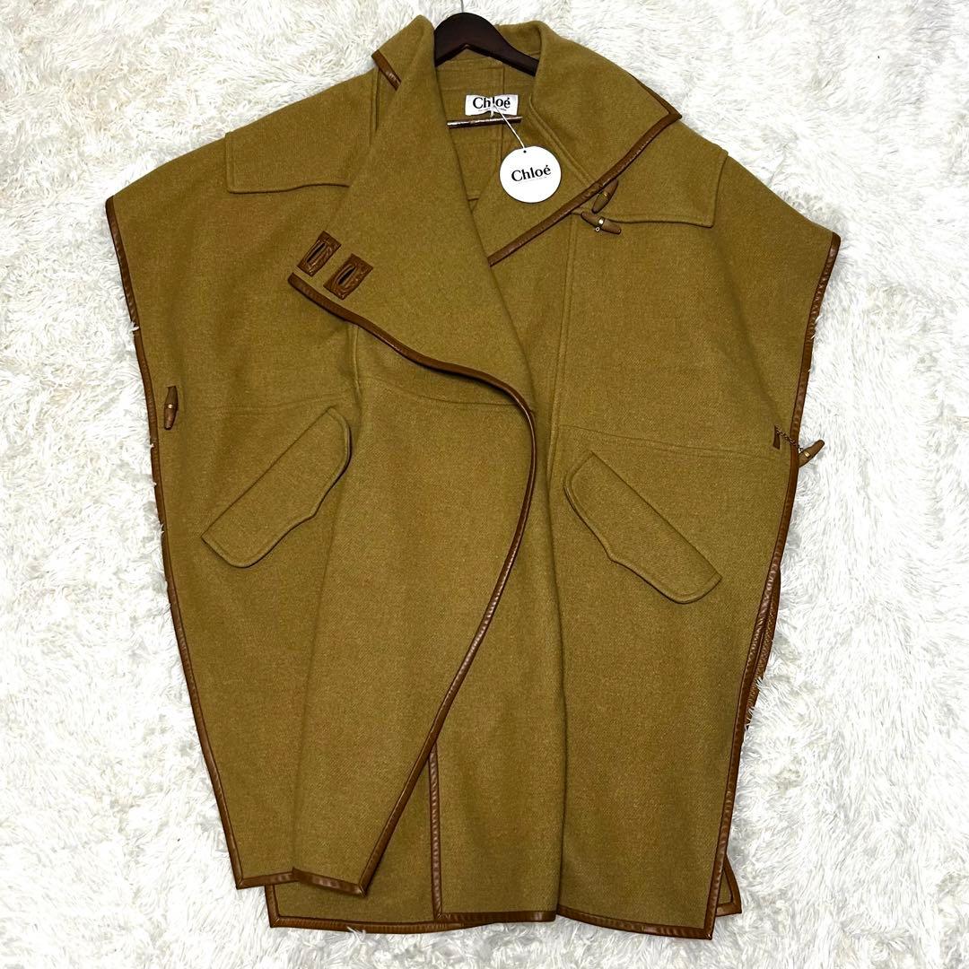 希少　タグ付き　Chloe クロエ　ポンチョコート　トグル　マント　ロング丈