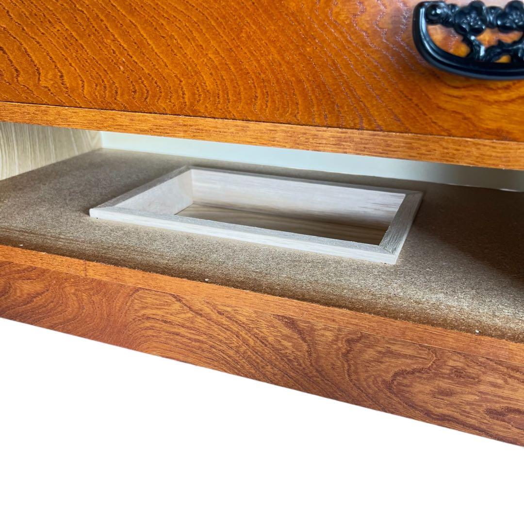 からくり箪笥 小型 ケヤキ調 和モダン 隠し収納 高級感美品希少一点物特価!