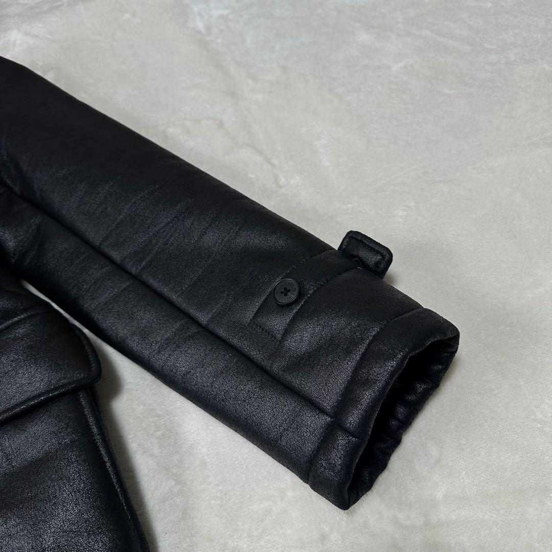 バーバリー ブラックレーベル ダッフルコート エコレザー ファー