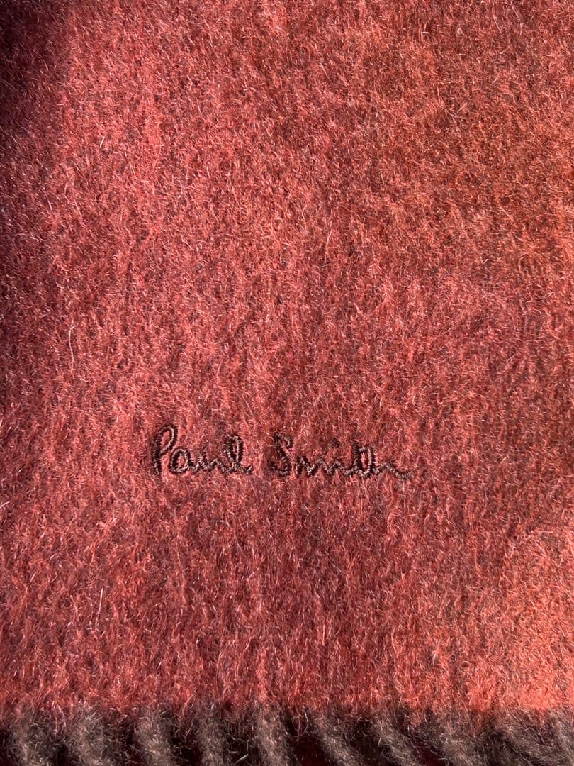 【超美品】ポールスミス ブロックチェック カシミヤマフラー