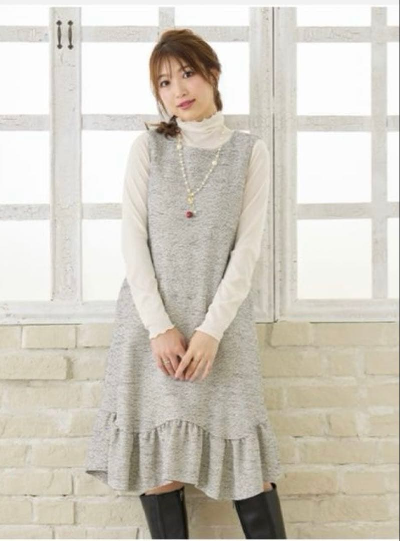 ローズティアラ　ミックスツイードワンピース　3XL