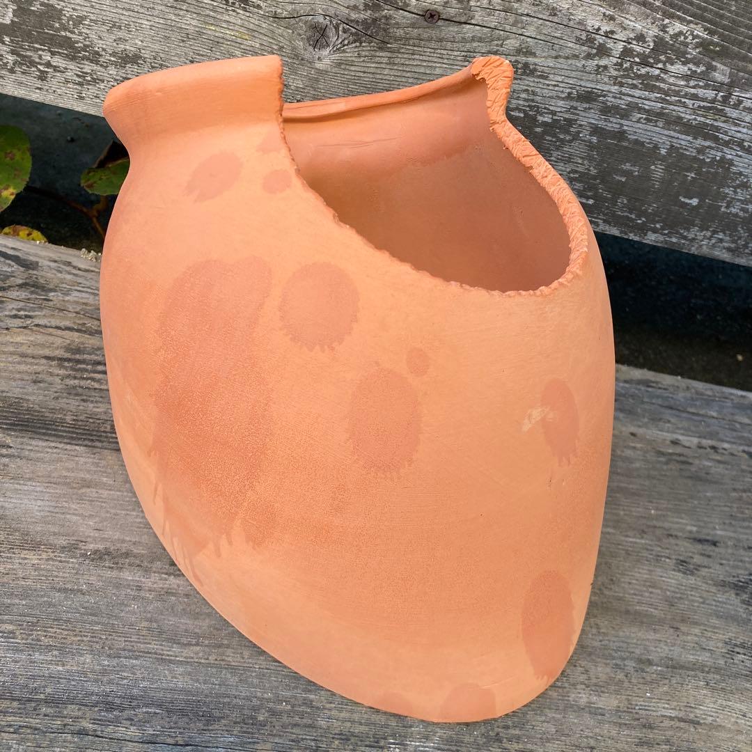 《３個set》割れテイスト 斜め壺型テラコッタ 在庫残り ラスト１セット