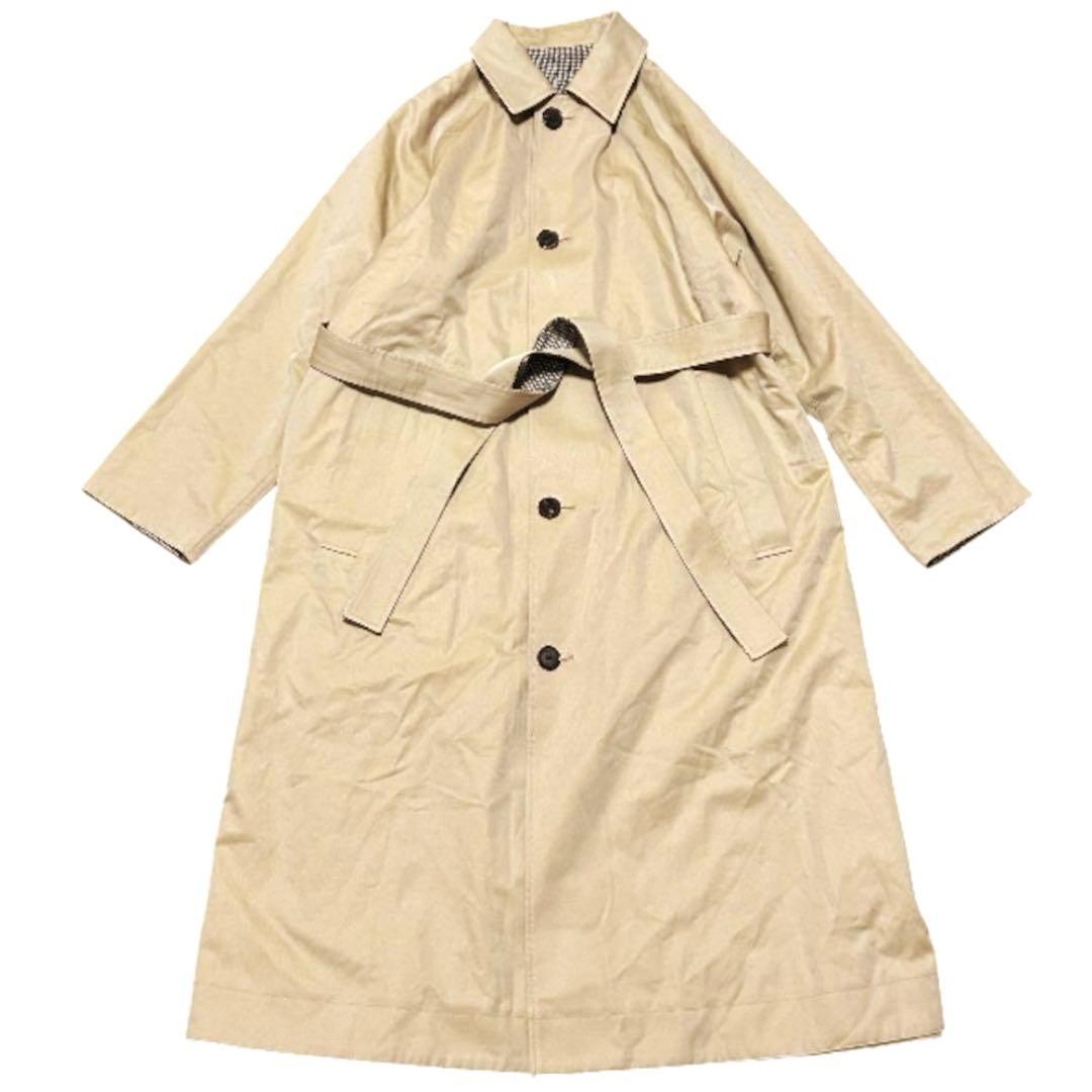 希少 TICCA リバーシブル ステンカラーコート ロング丈 ベージュ