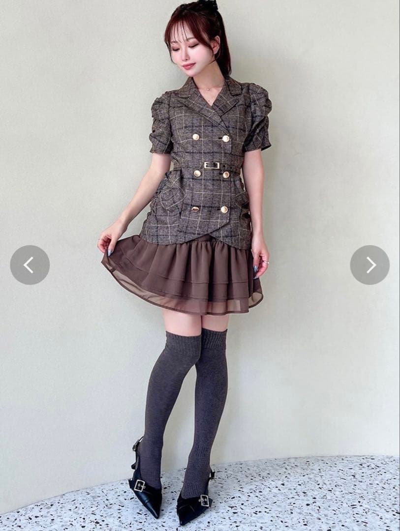 RESEXXY ヘムフリルテーラードミニワンピース