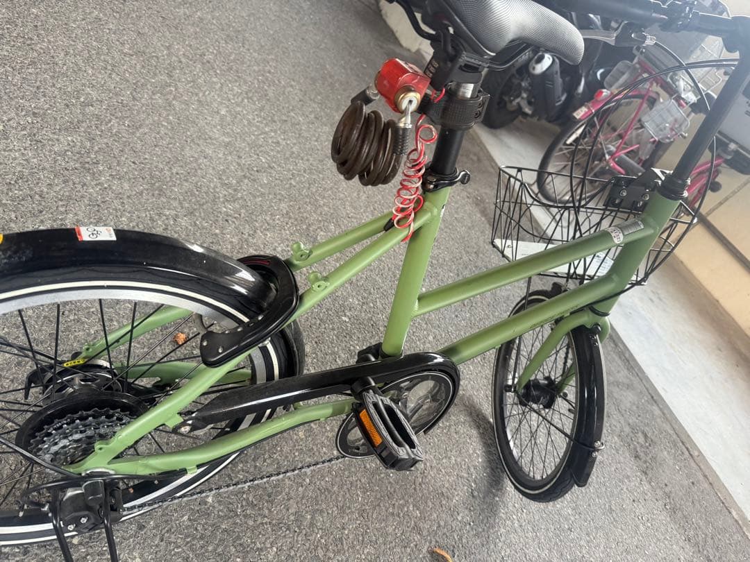 グリーン自転車 バスケット付き