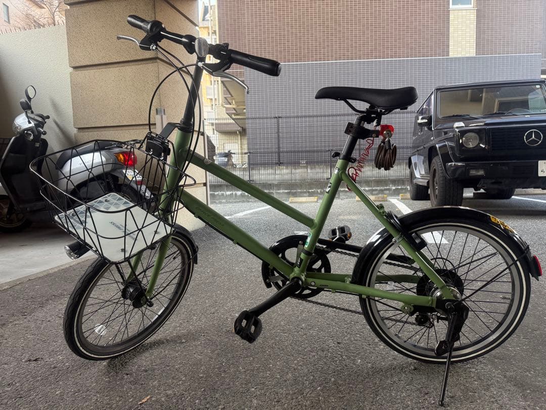 グリーン自転車 バスケット付き