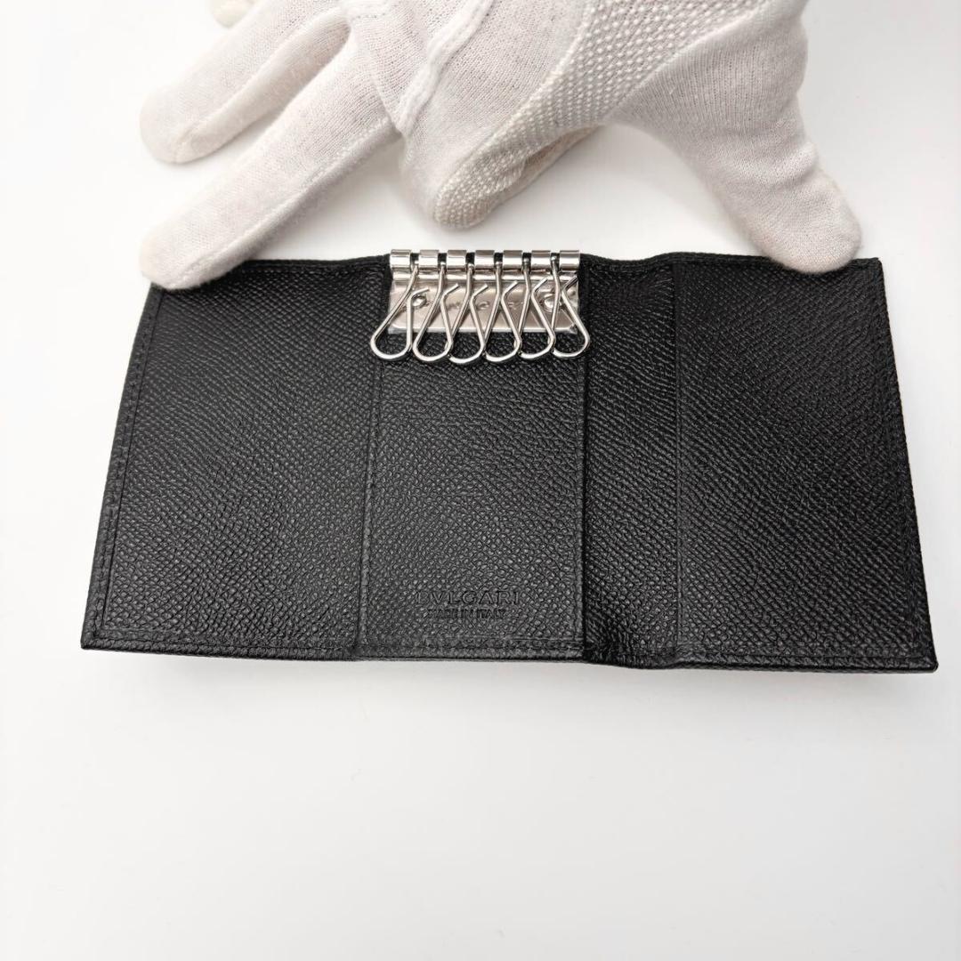 新品未使用 BVLGARI ブルガリ ロゴクリップ グレインレザー キーケース