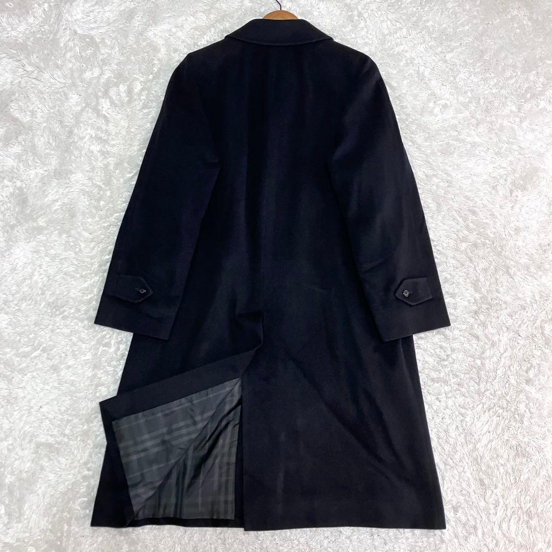 美品 バーバリー ロンドン ステンカラーコート カシミヤ アンゴラ チェック