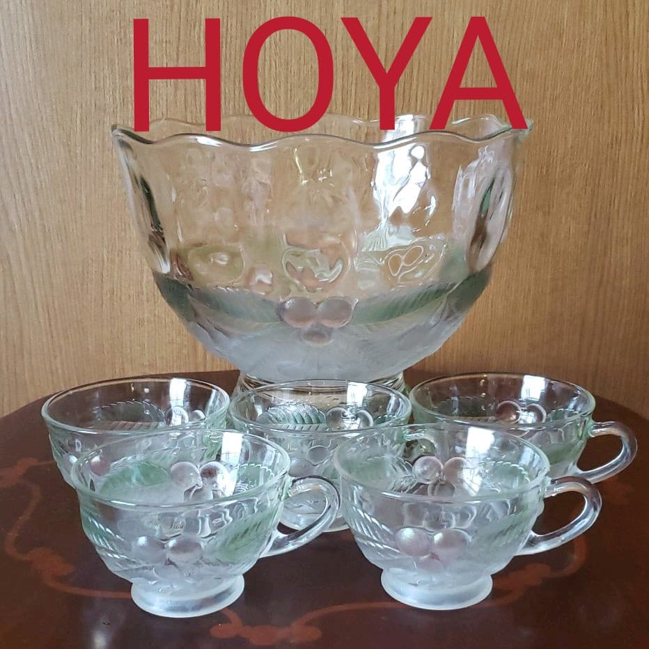 HOYA パンチセット フルーツパンチボウル カップ5客 昭和レトロ - メルカリ