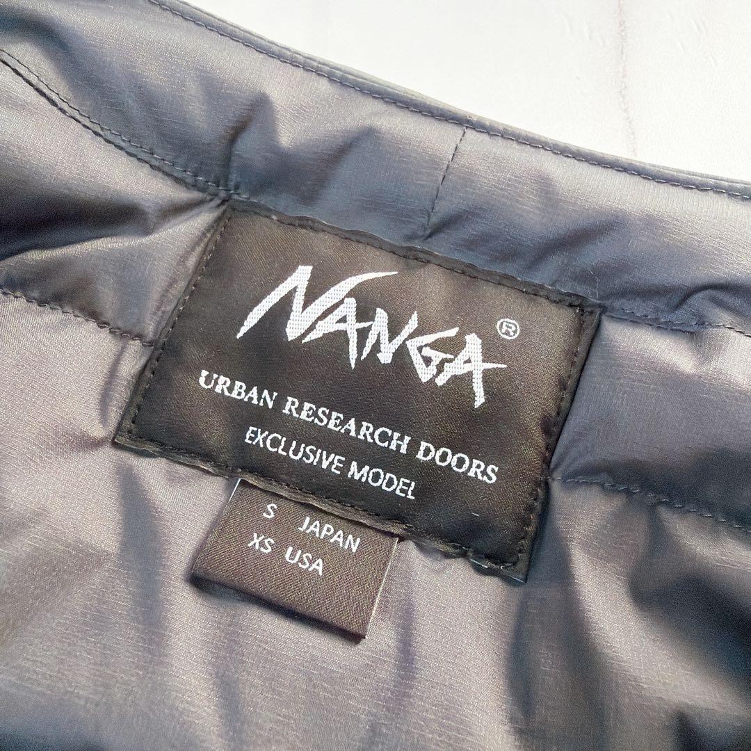 《美品》ナンガ×アーバンリサーチ別注 ダウンジャケット ノーカラー グレー S