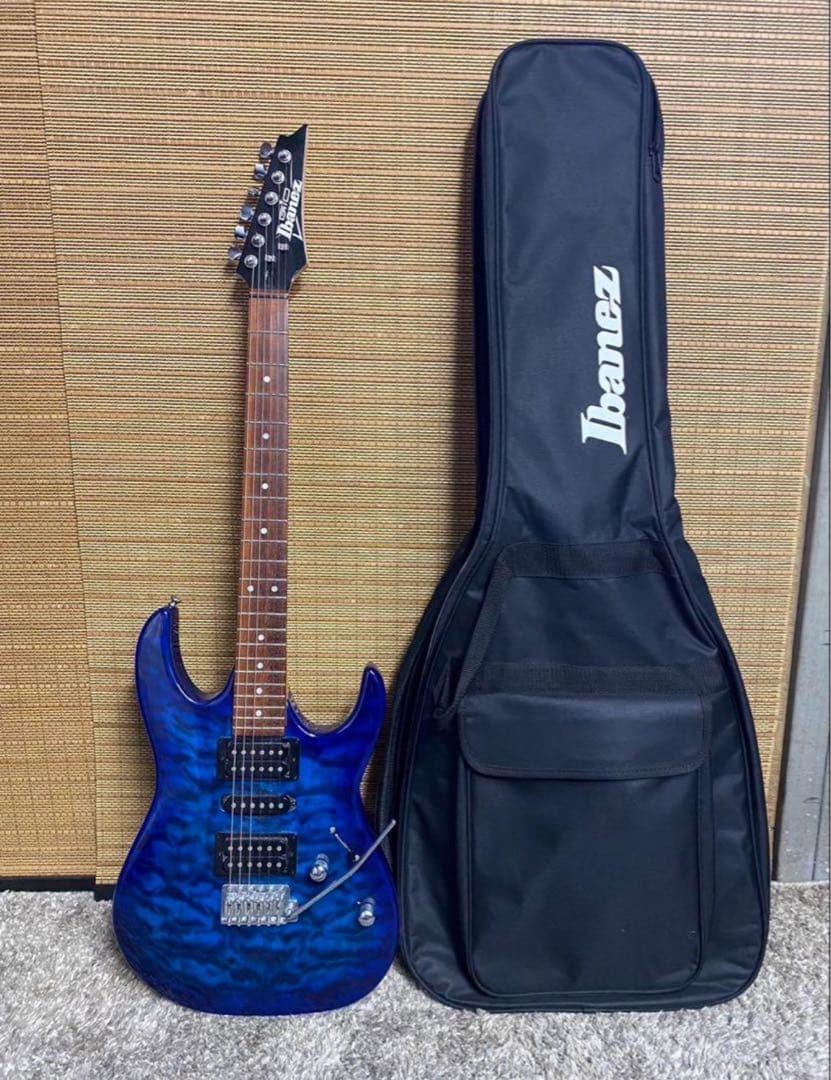 Ibanez エレキギター 青 ギターケース付き