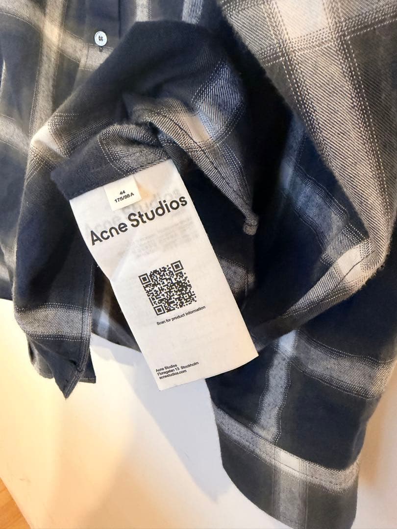 新作完売AcneStudiosネイビーチェックネルシャツ - メルカリ