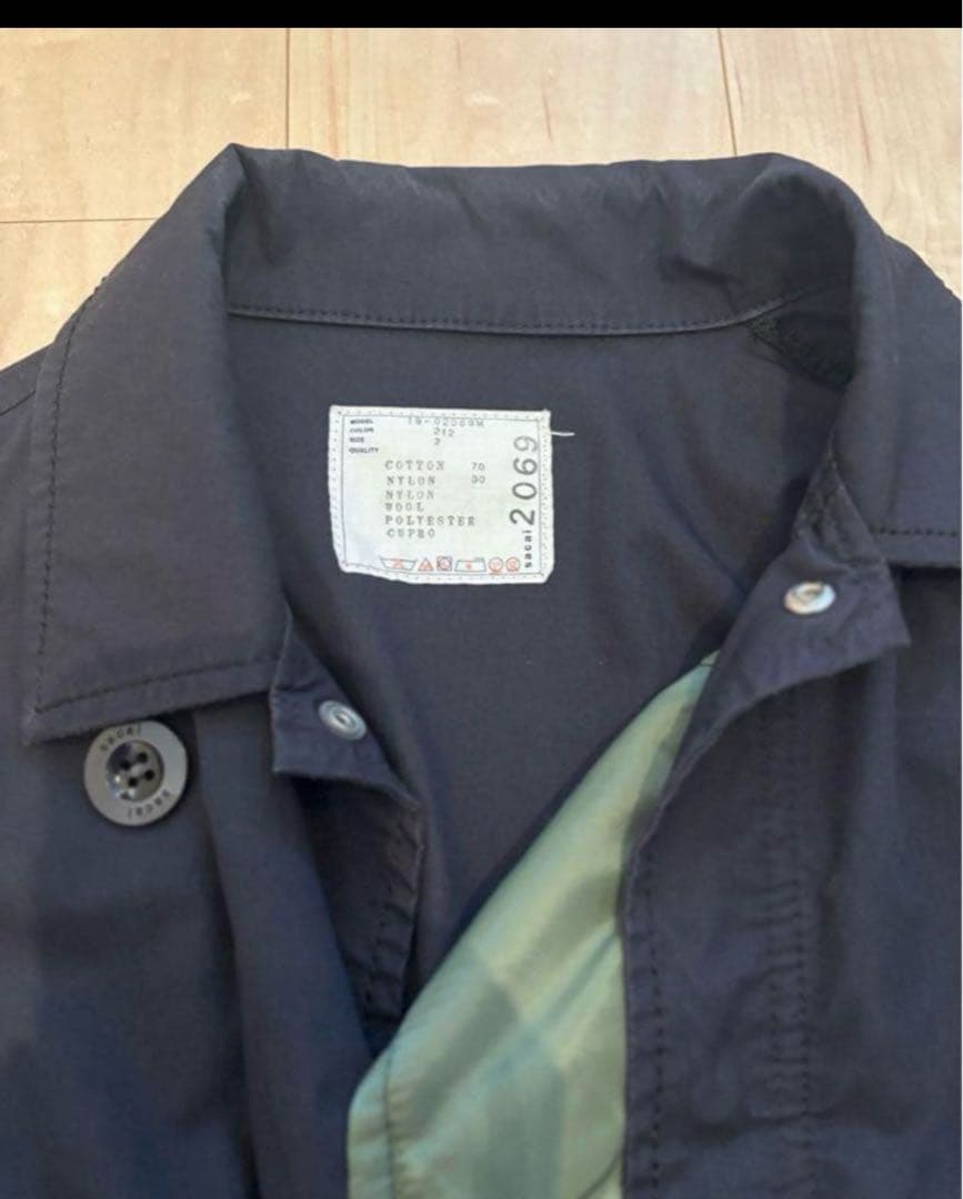 sacai ミリタリーコート サイズ2 ネイビー カーキ