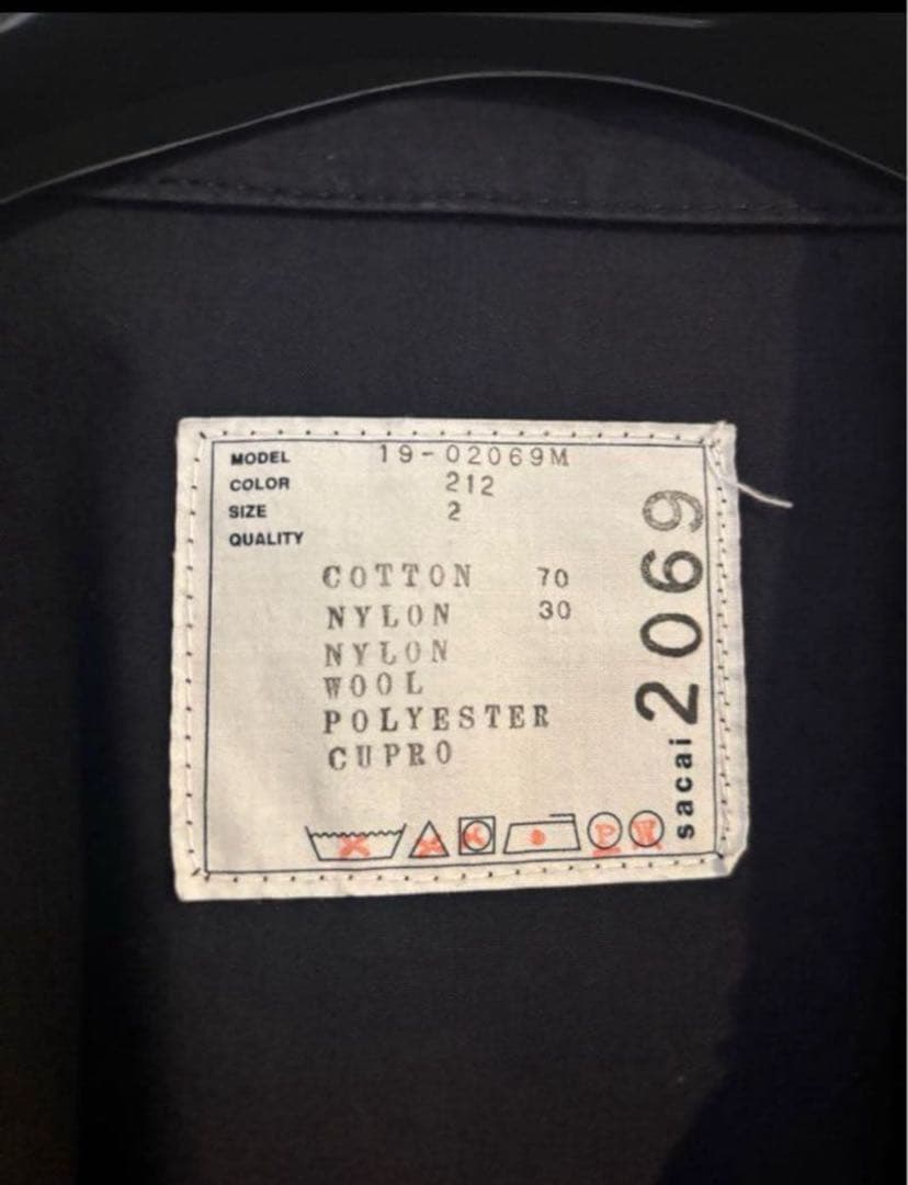 sacai ミリタリーコート サイズ2 ネイビー カーキ