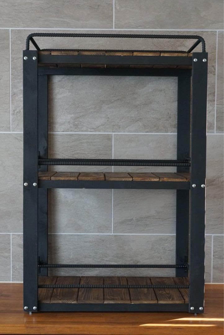 ウイスキーラック　棚　鉄×木製アイアンラック／おうちバー・ボトル棚・酒棚 118