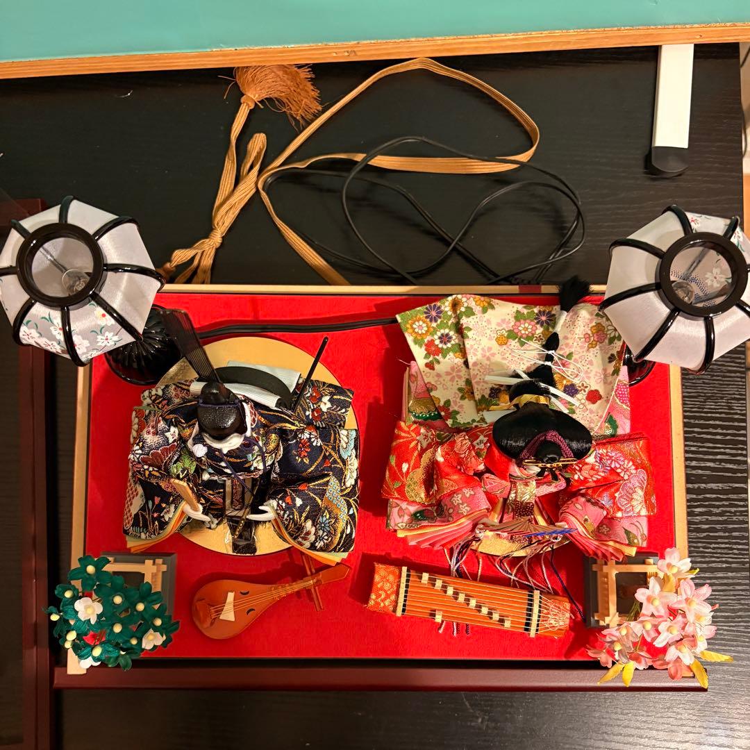 福仙 雛人形セット ケース入り ライト 桜の装飾付き - メルカリ