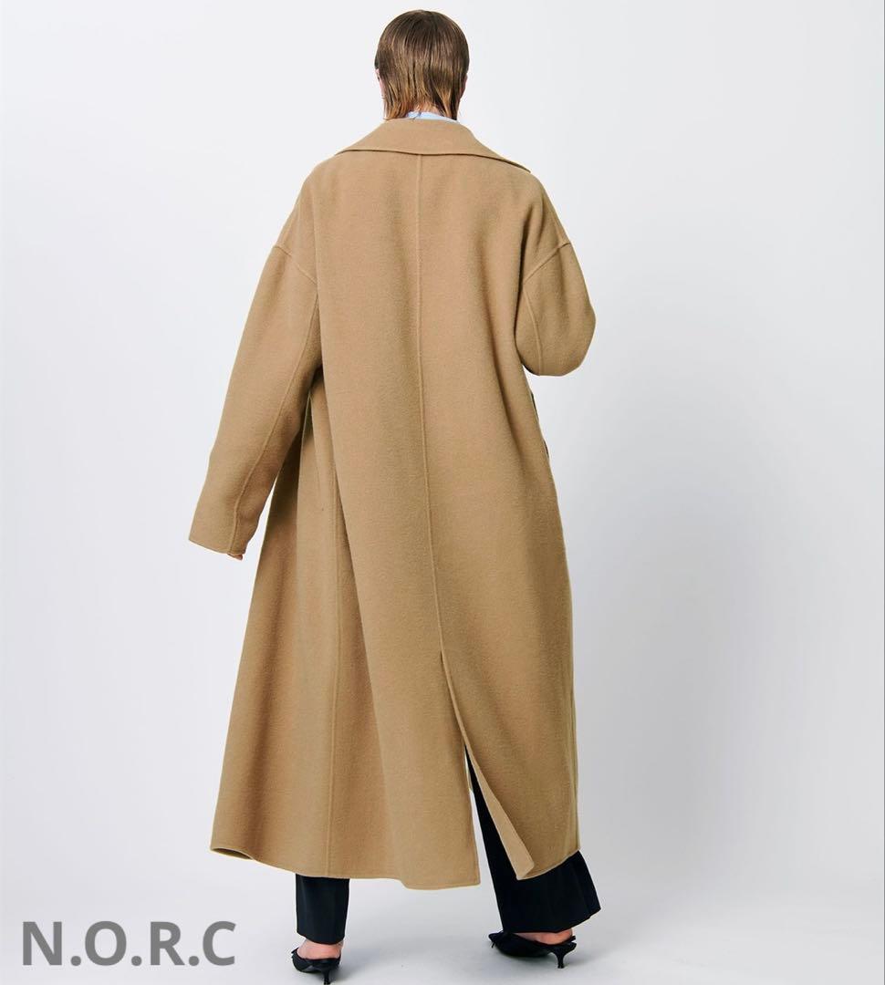 タグ付未使用　N.O.R.C ノーク ダブルロングリバーコート キャメル　１