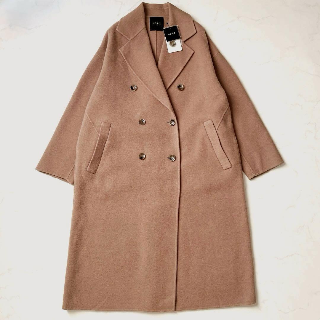 タグ付未使用　N.O.R.C ノーク ダブルロングリバーコート キャメル　１
