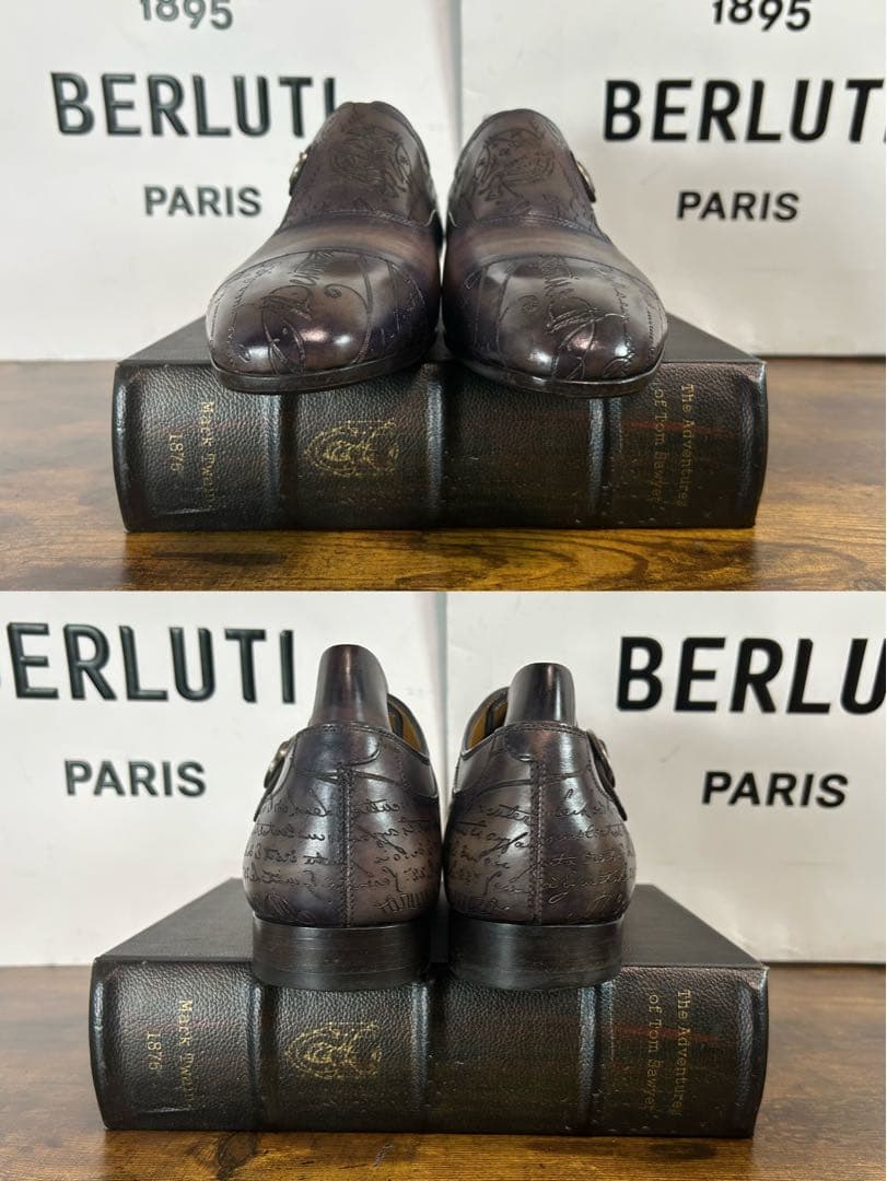 廃盤52万 Berluti シングルモンクストラップ シューズ オルガ期 7.5