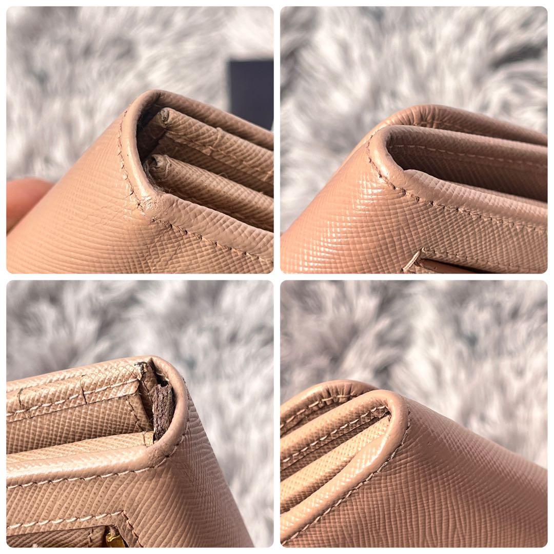 PRADA✨フィオッコ 長財布 サフィアーノ メタルロゴ ピンクベージュ