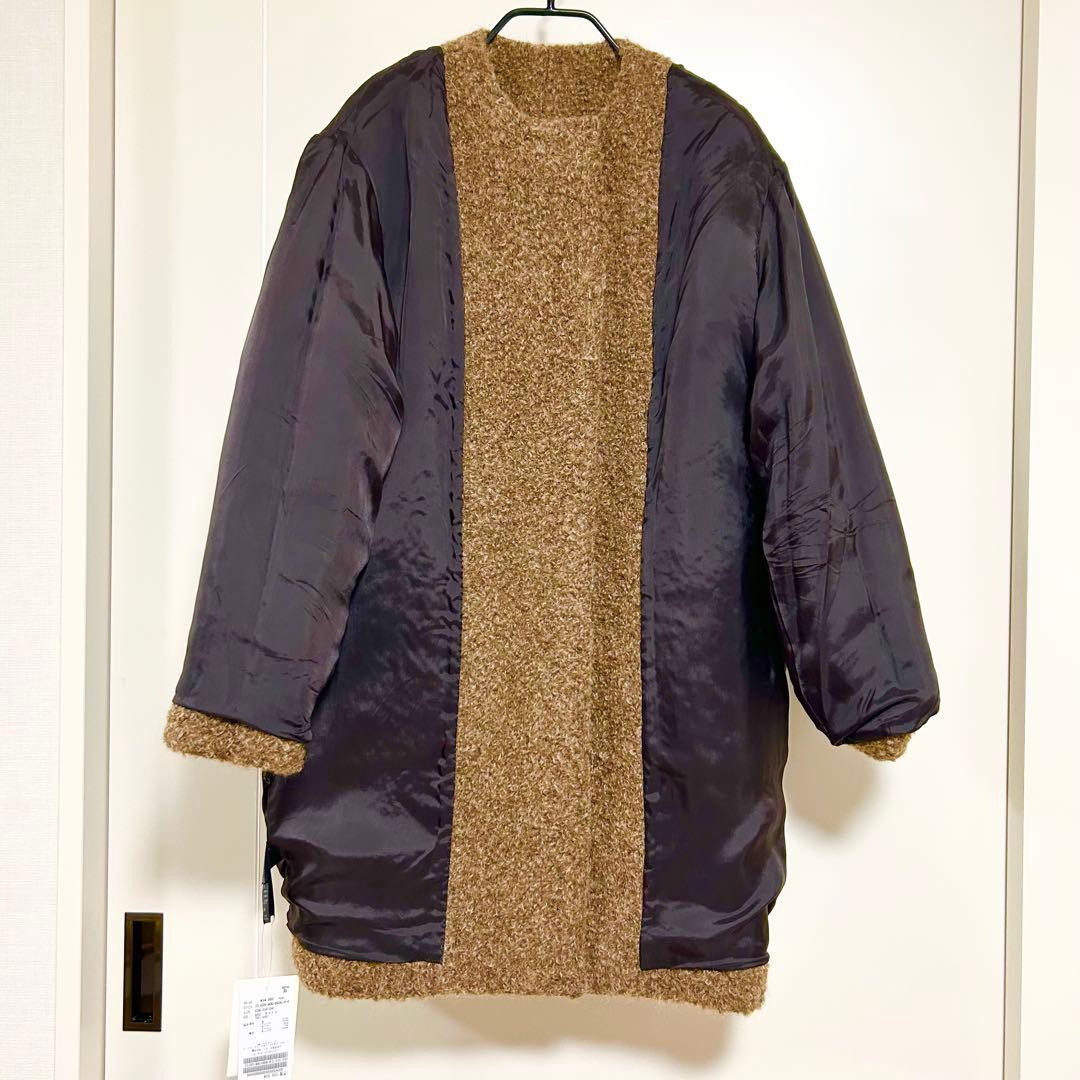 新品タグ付き☆IENA　ループツイードコクーンコート　36　ブラウン