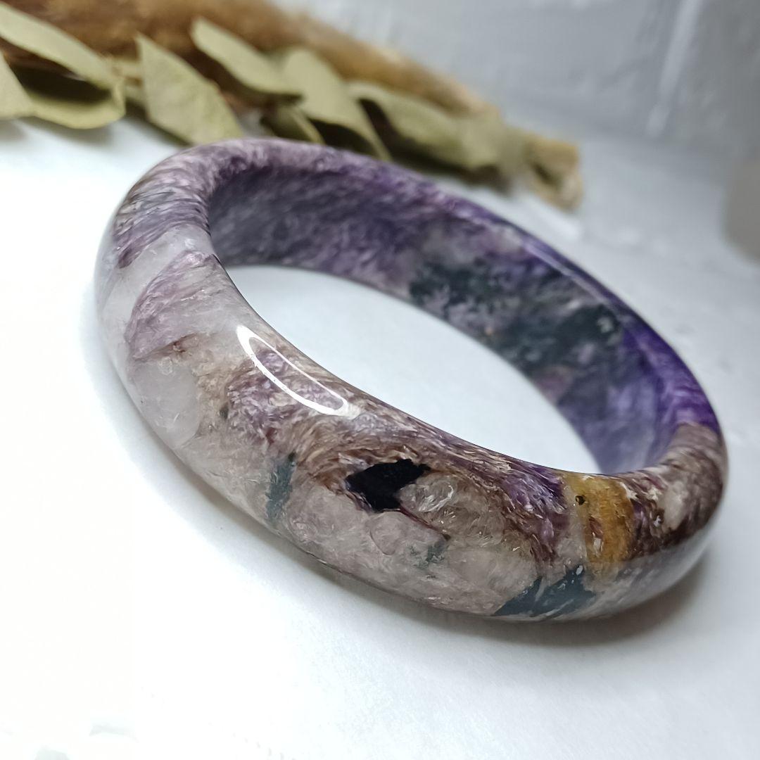 【うーる】極上チャロアイト＊バングル型＊　天然石ブレスレット