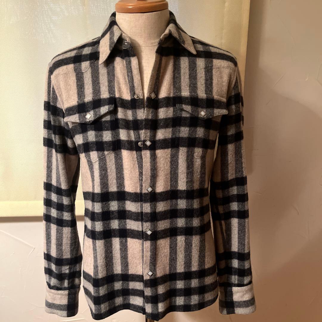 STRUM アンゴラウール　チェックシャツ　ストラム　バックラッシュ