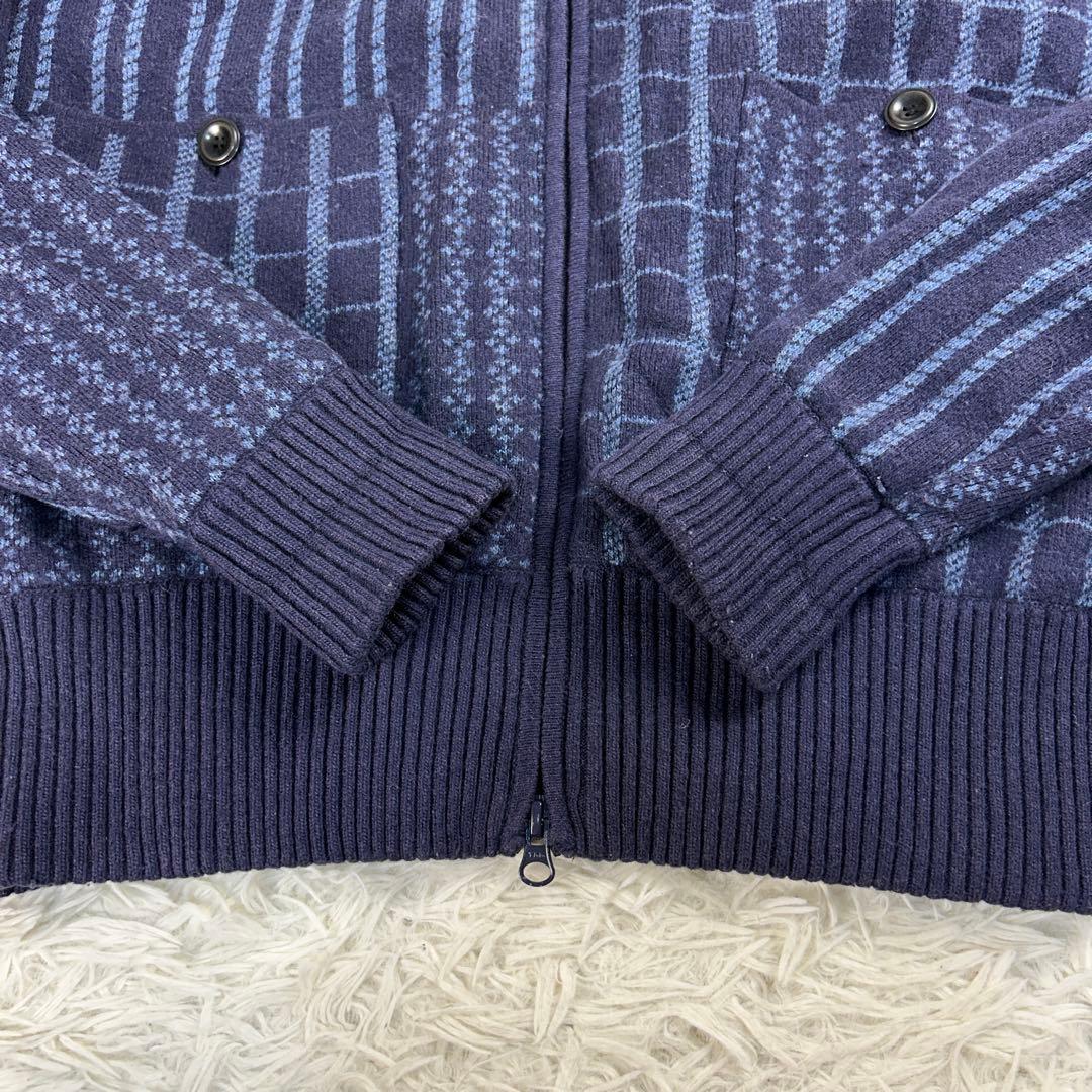 ビームスゴルフ　ドライバーズニット　ニットブルゾン　パープルレーベル　カシミヤ混