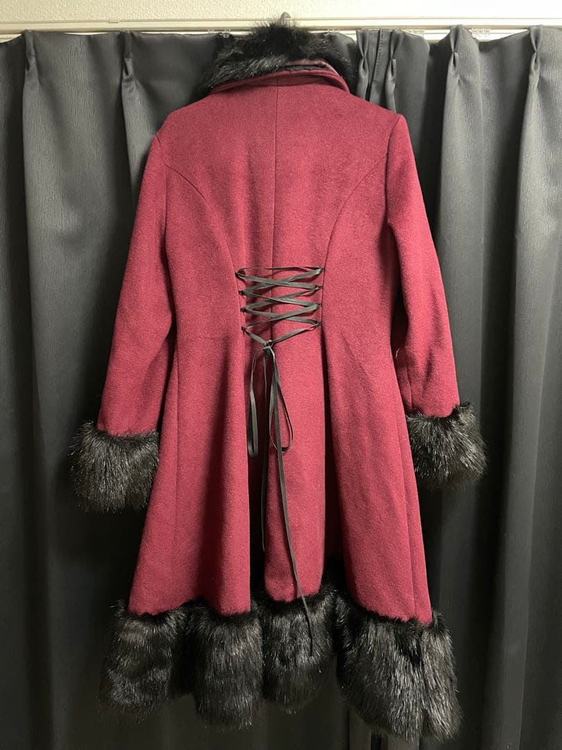 ATELIER-PIERROT アトリエピエロ　ケープ付ファーコート　ワイン
