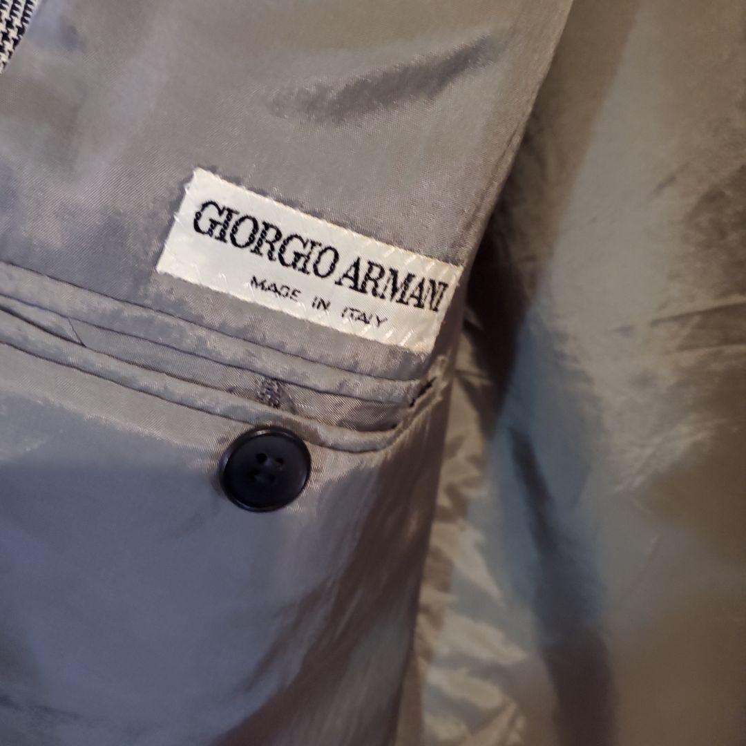 アルマーニ　ジャケット　スーツ　チェック　グレー系　ダブル