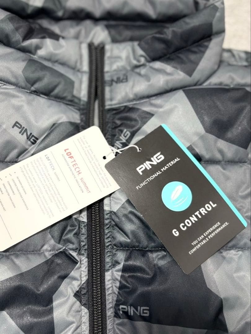 ★新品タグ付★ PING ゴルフ 中綿ジャケット レディース L カモ柄グレー