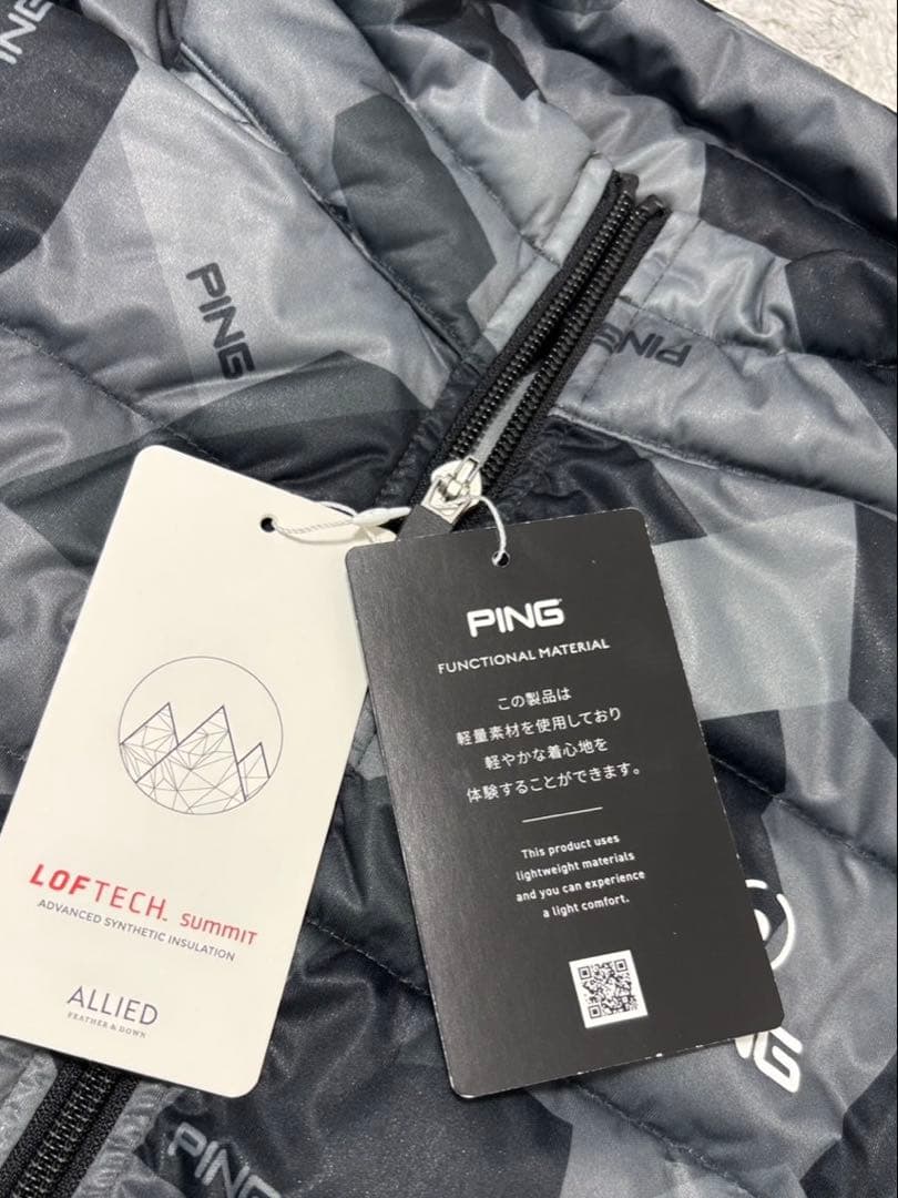 ★新品タグ付★ PING ゴルフ 中綿ジャケット レディース L カモ柄グレー