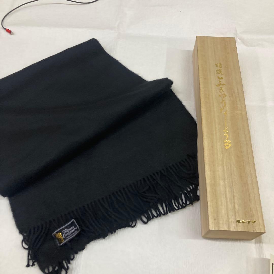 希少　ビクーニャカシミヤ ストール 黒　美品