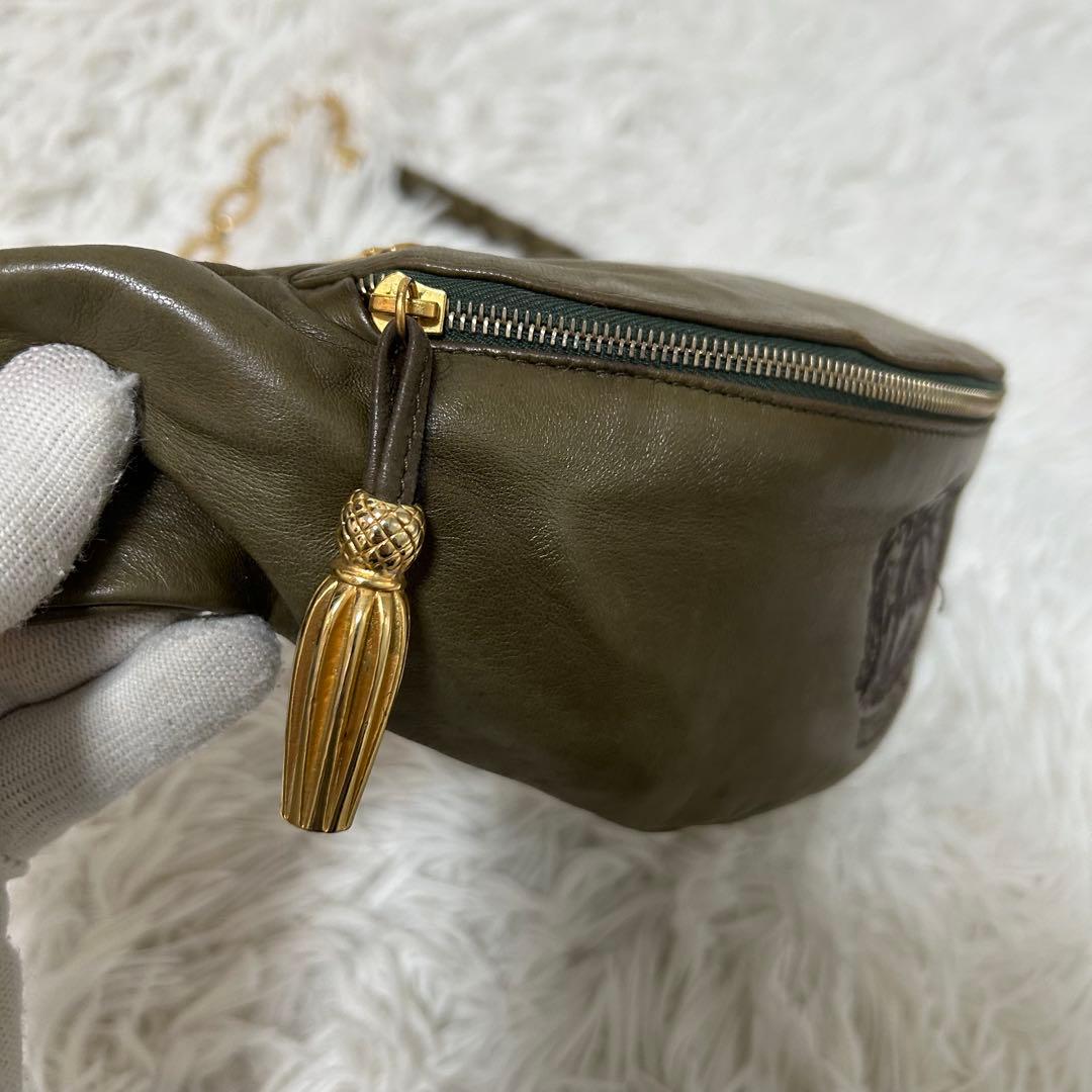 希少✨ヴィンテージ/チェーン】ボッテガヴェネタ ボディバッグ カーキ