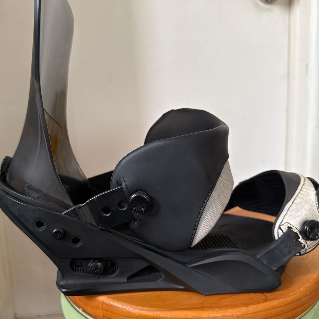 ボ*を様 BURTON LTD 木目　スノーボード ビンディング ブラック/サイ