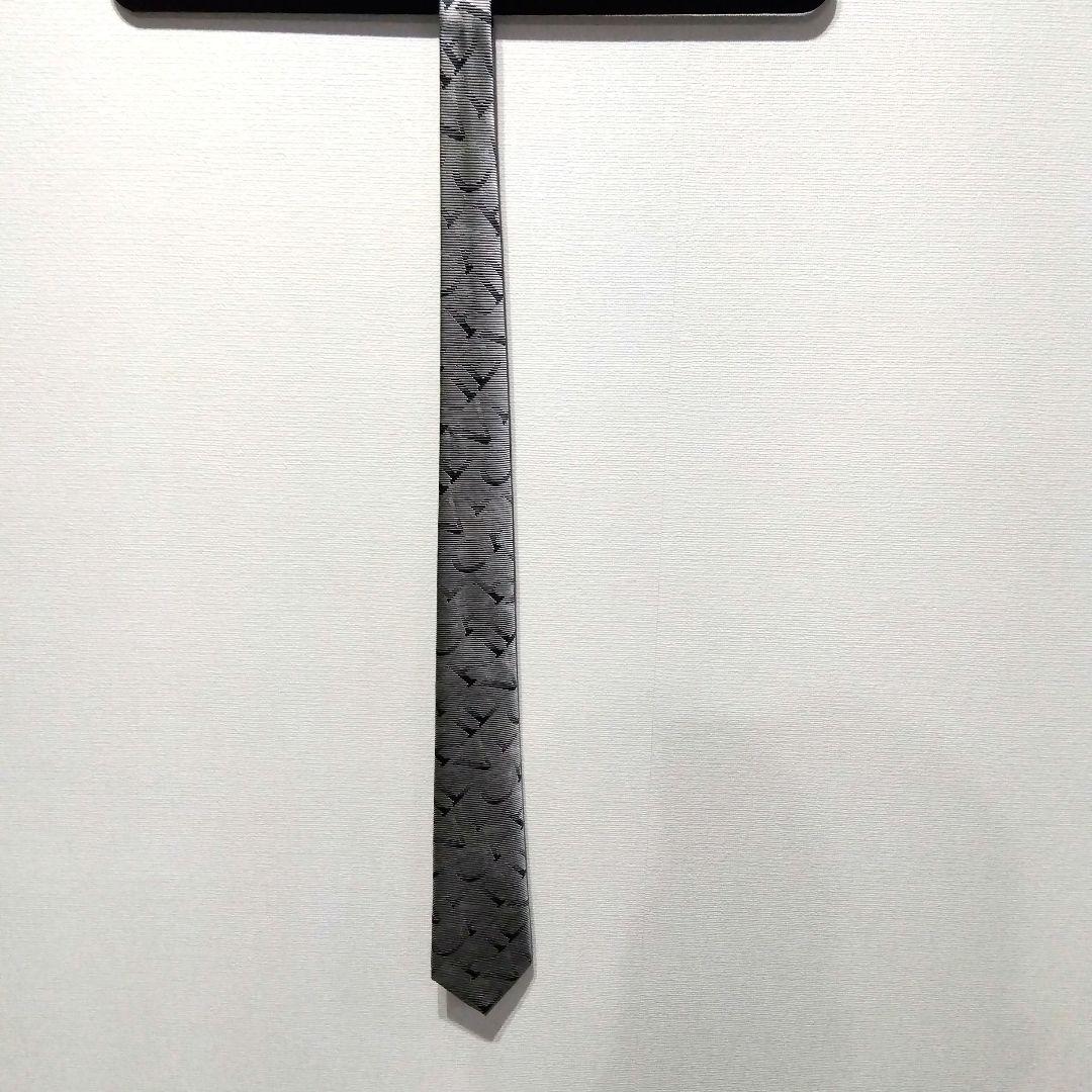 BVLGARI シルク ネクタイ グレー/ブラック