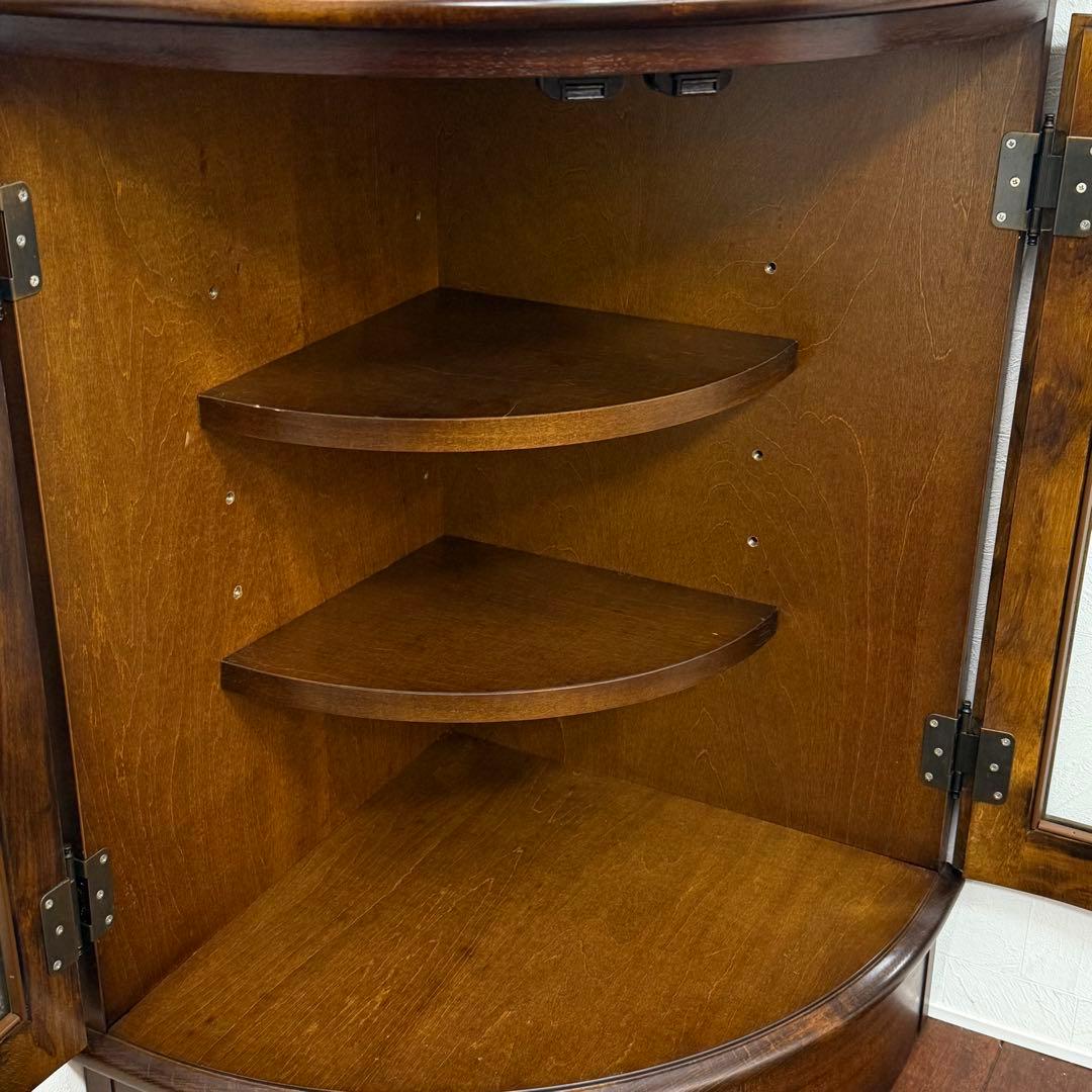 H21K20c カリモク コロニアル ガラスコーナーキャビネット - メルカリ