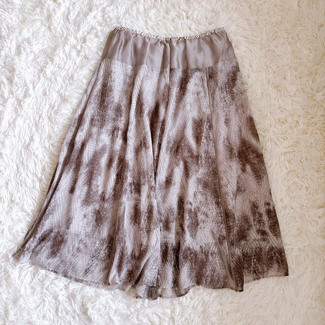 【極美品】 MORABITO モラビト 総柄フレアスカート パイソン 日本製 M