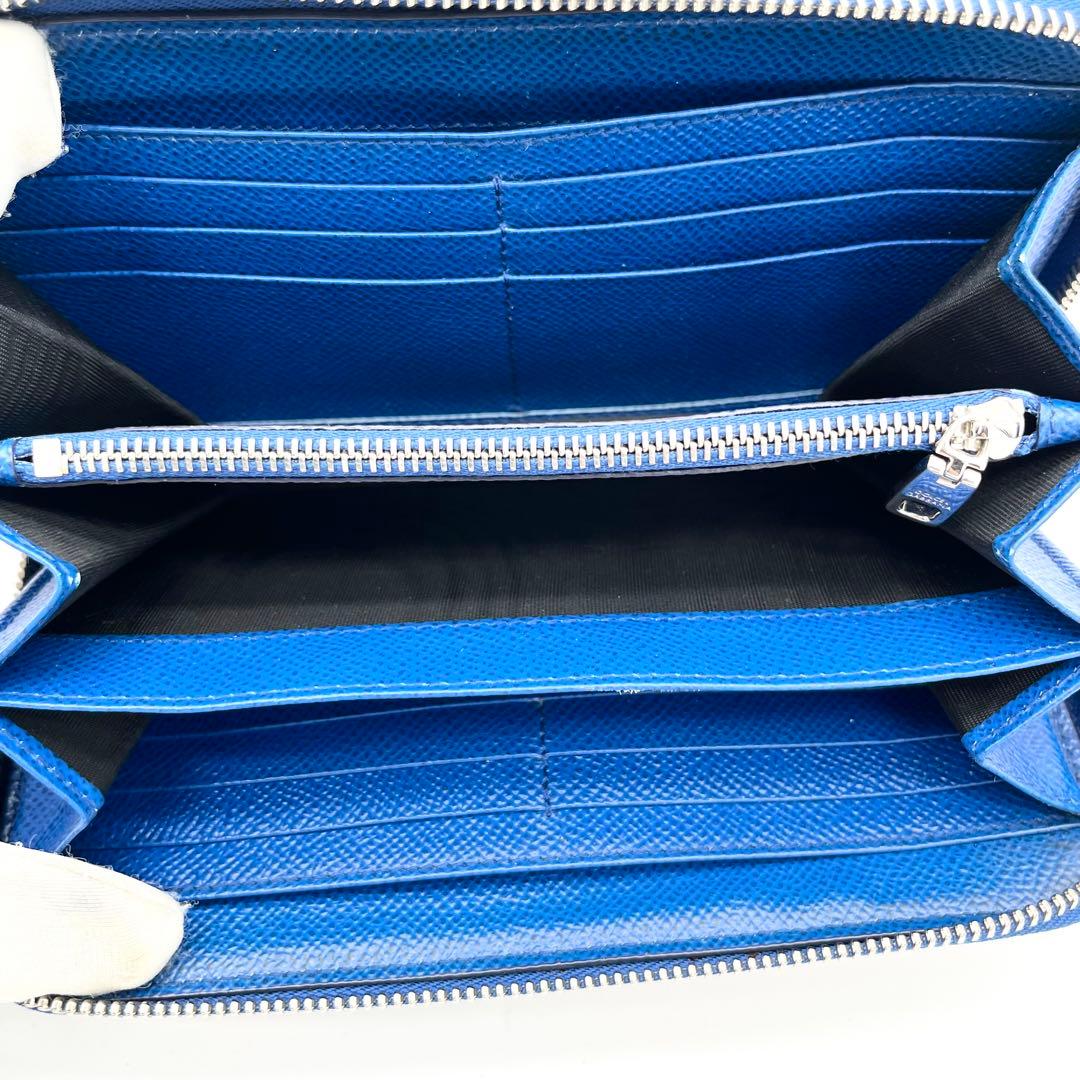 【美品】ドルチェ&ガッバーナ　ラウンドファスナー　マヨリカ柄　レザー　本革