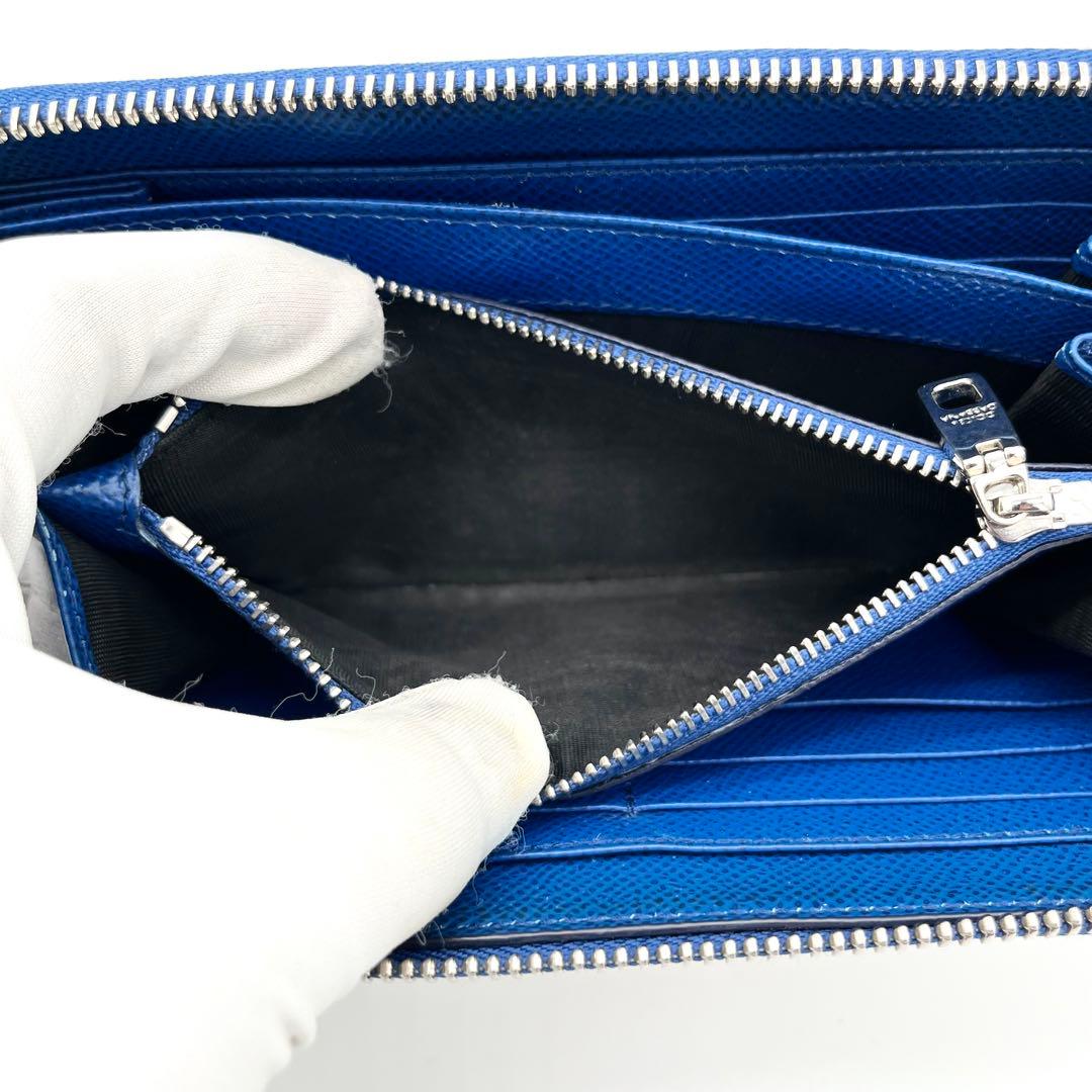 【美品】ドルチェ&ガッバーナ　ラウンドファスナー　マヨリカ柄　レザー　本革