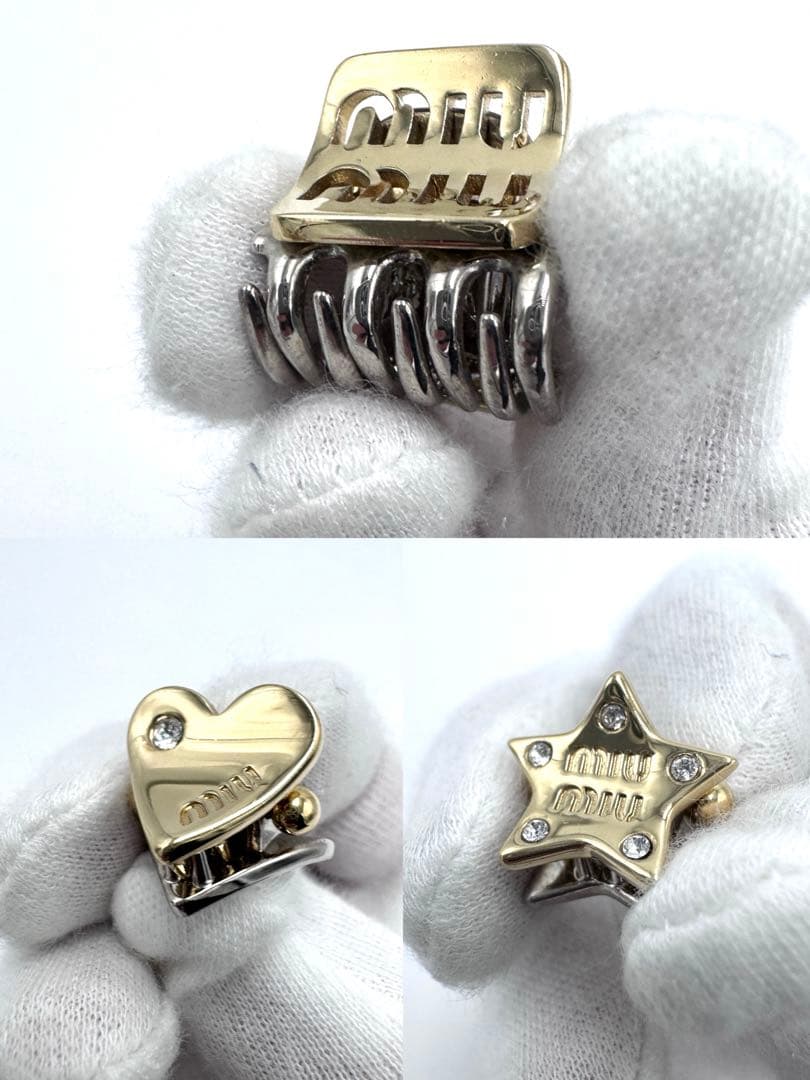 新品同様☆MIU MIU ミュウミュウ ヘアクリップ ハート スター 3点セット