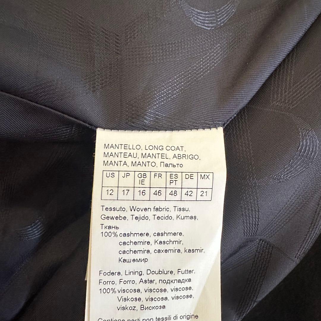 【美品】マリナリナルディ スタンドカラー カシミヤ100% ロングコート 黒