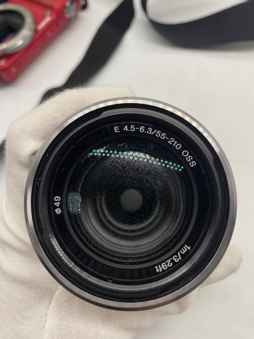 SONY NEX-3 レッド 望遠レンズキット SEL55210 バッグ付