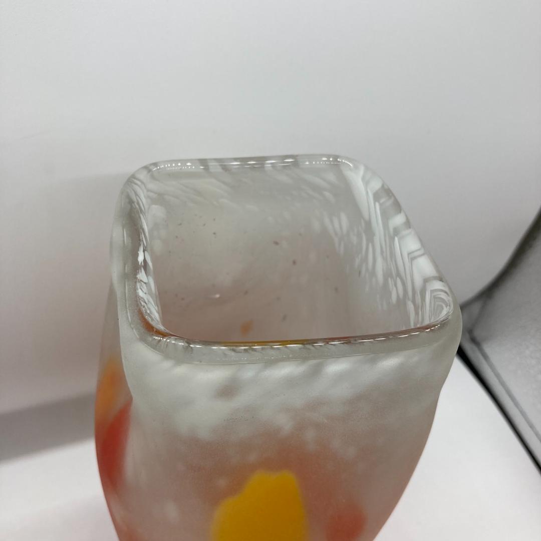 ▼藤田喬平 花瓶　手吹　ガラス　フラワーベース　箱付き